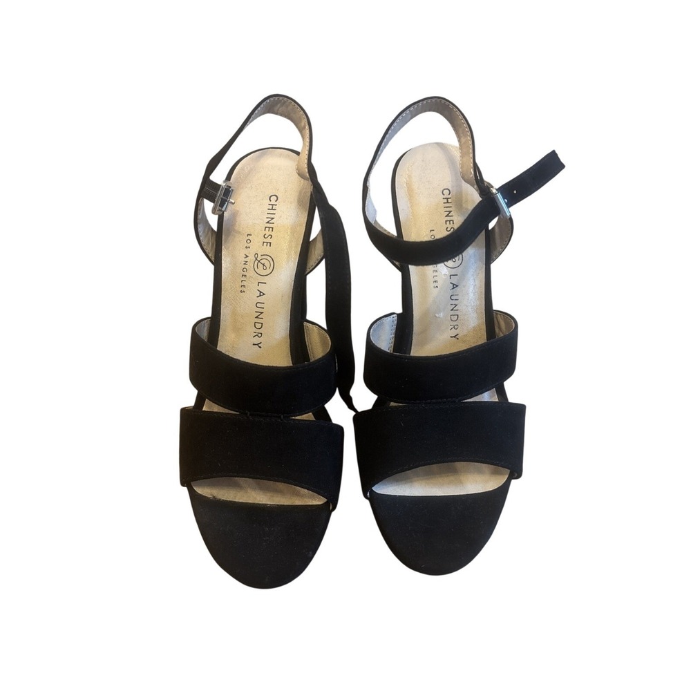Women's Chinese Laundry Thorie Ankle Strap Platform Sandals Black Size 8 - Picture 2 of 5